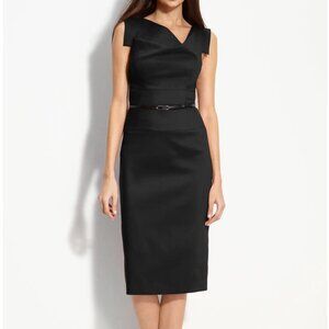 Black Halo Jackie O Black Midi Dress Sleeveless Size XS